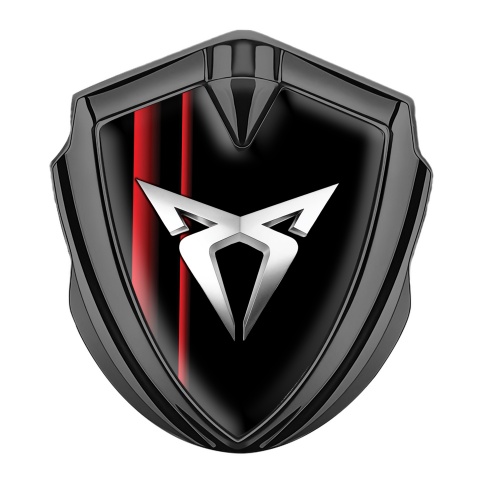 Seat Cupra Bodyside Domed Emblem Graphite Black Red Aesthetic Stripes