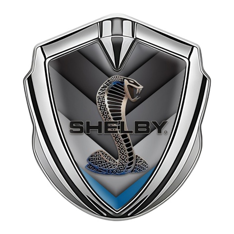 Ford Shelby Emblem Aufkleber Autozubehor Silbertonfarbe mit V Form mit Blau Motiv