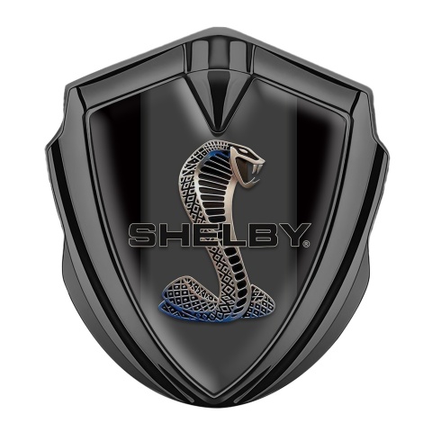 Ford Shelby Emblem Auto Zeichen Graphit Tonfarbe mit Schwarz Vorlage und Kobra Logo