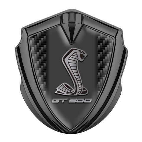 Ford Shelby Emblem Auto Zeichen Graphit Tonfarbe mit Schwarz Carbon und GT 500 Logo