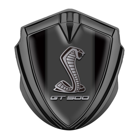 Ford Shelby Emblem Aufkleber Autozubehor  Graphit Tonfarbe mit Schwarz Basis und GT 500 Logo