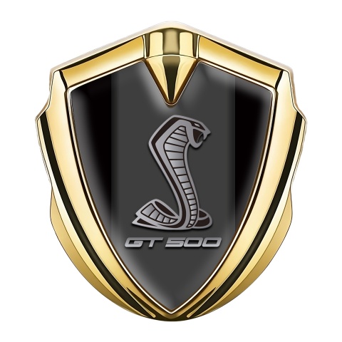 Ford Shelby Emblem Aufkleber Autozubehor Goldtonfarbe mit Schwarz Basis und GT 500 Logo