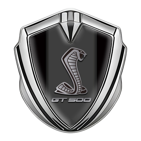 Ford Shelby Emblem Aufkleber Autozubehor Silbertonfarbe mit Schwarz Basis und GT 500 Logo