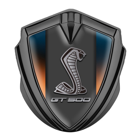 Ford Shelby Seitenflugel Emblem Aufkleber Graphit Tonfarbe mit Farbbasis und GT 500 Logo