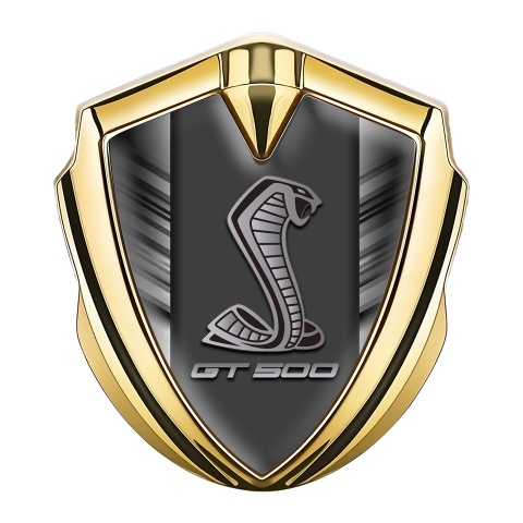 Ford Shelby Emblem Aufkleber Autozubehor Goldtonfarbe mit Grau Linien Design und Gt 500 Logo Stil