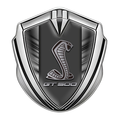 Ford Shelby Emblem Aufkleber Autozubehor Silbertonfarbe mit Grau Linien Design und Gt 500 Logo Stil