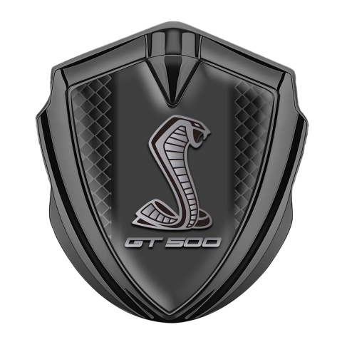 Ford Shelby Emblem Logo Schriftzug Aufkleber mit Graphit Tonfarbe ReibeDesign und GT 500 kobra Logo