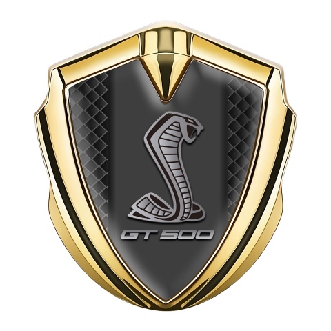 Ford Shelby Emblem Logo Schriftzug Aufkleber mit Goldtonfarbe Reibe Design und GT 500 kobra Logo
