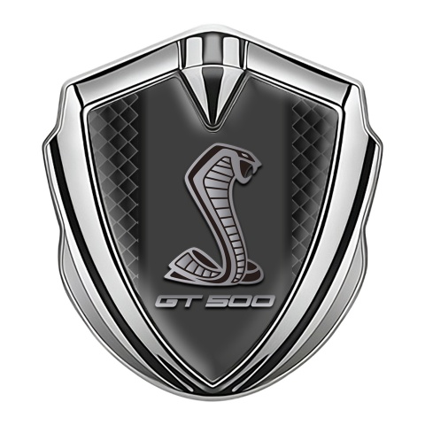 Ford Shelby Emblem Logo Schriftzug Aufkleber mit Silbertonfarbe Reibe Design und GT 500 kobra Logo