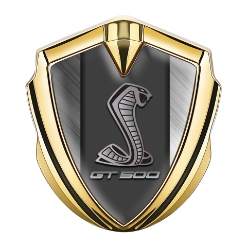 Ford Shelby Seitenflugel Emblem Aufkleber Goldtonfarbe mit Matte Legierung Basis und GT500 logo