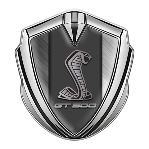 Ford Shelby Seitenflugel Emblem Aufkleber Silbertonfarbe mit Matte Legierung Basis und GT500 logo