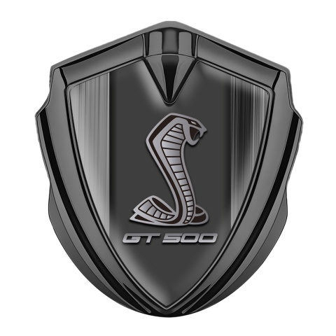 Ford Shelby Emblem Abzeichen Graphit Tonfarbe mit Graue Kratzer Effekt Basis und GT 500 Logo