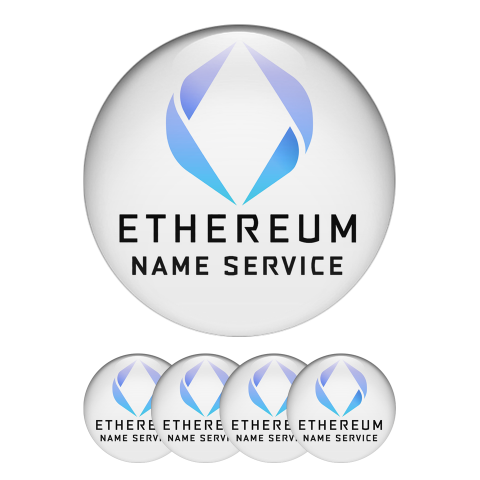 Ethereum ETH Name Service Silicone 3D Stickers White