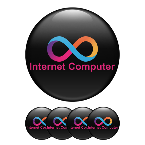 Internet Computer ICP Domed Stickers Crypto Currencies Black