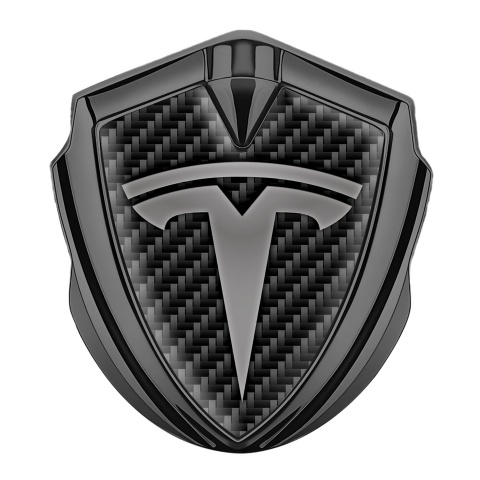 Tesla Emblem Auto Zeichen Graphit Tonfarbe Schwarz Kohlenstoff Variante