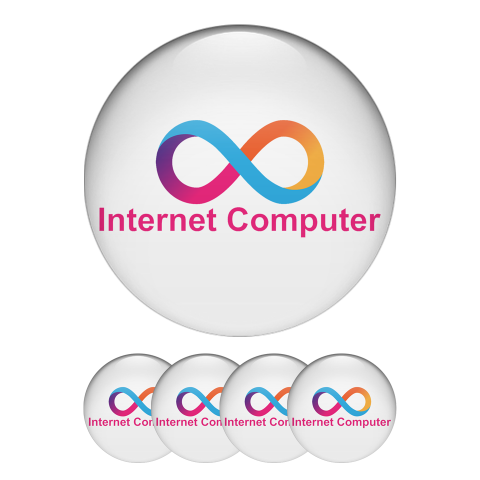Internet Computer ICP Domed Stickers Crypto Currencies White