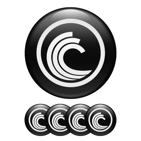 BitTorrent BTT Silicone Stickers Black White Logo