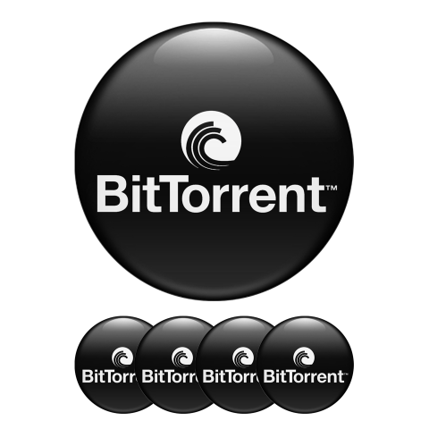 BitTorrent BTT Crypto Silicone Stickers Black White Logo