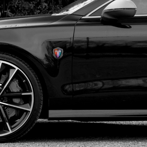 Tesla Seitenflugel Emblem Aufkleber Graphit Tonfarbe Mehrfarbig Stil