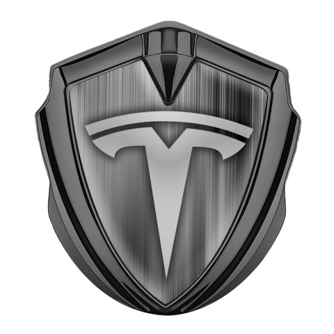 Tesla Emblem Abzeichen selbstklebend Graphit Tonfarbe Grauer Farbton stil