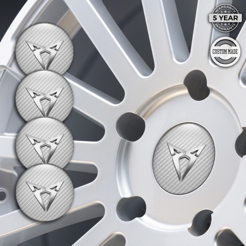 Seat Cupra Wheel Emblems Light Carbon Design