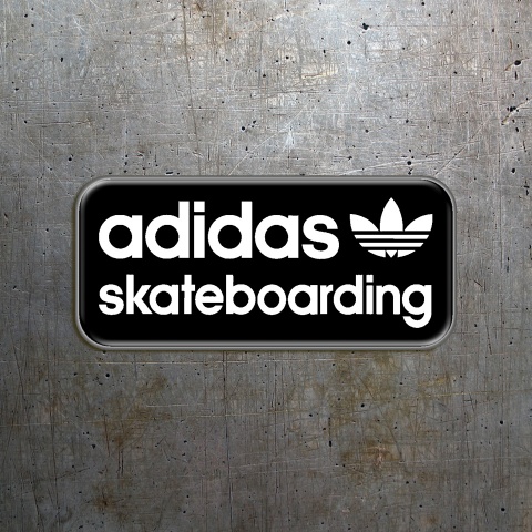 Adidas Skateboarding Domed Sticker Black with White Logo 2 pcs
