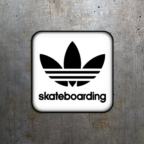 Adidas Skateboarding Domed Stickers White with Black Logo 2 pcs