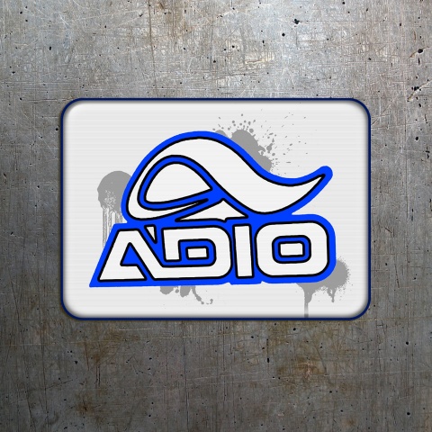 Adio Silicone Stickers Grey with Neon Logo 2 pcs