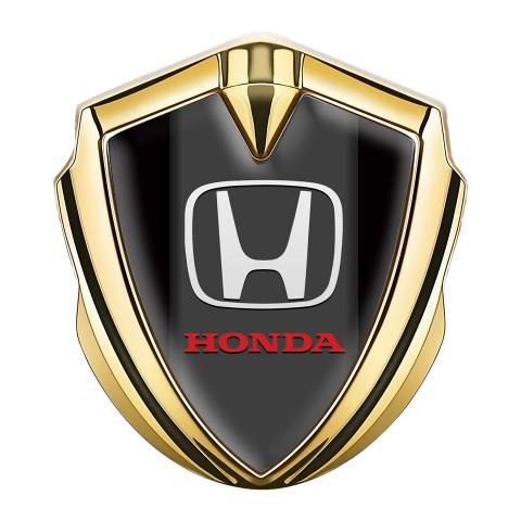 Honda Emblem Logo Schriftzug Aufkleber Goldtonfarbe Schwarz Fundaments und Weiss Rot Logo