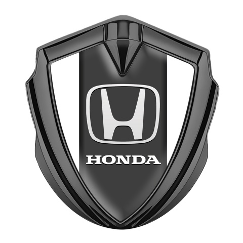 Honda Emblem Abzeichen Graphit Tonfarbe mit Weiss Basis und Grau Panel Design