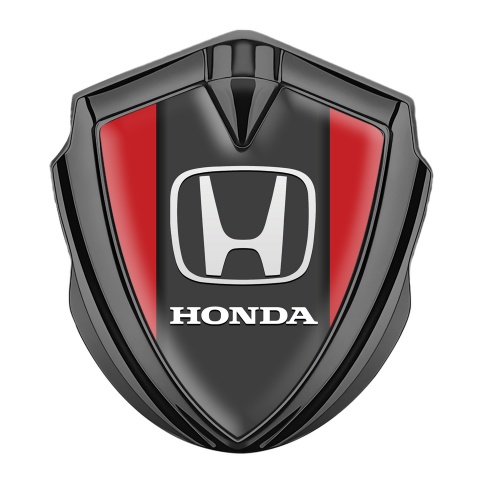 Honda Abzeichen selbstklebend Graphit Tonfarbe mit Rote Grau basis Und Weiss Logo
