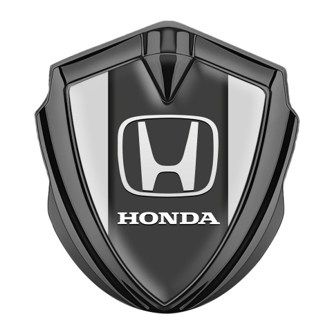 Honda Selbstklebendes Metallaufkleber Emblem Graphit Tonfarbe mit Grau Hintergrund und Graphit Panel