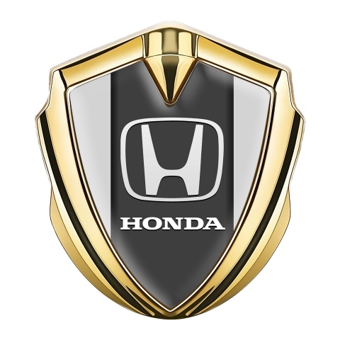 Honda Selbstklebendes Metallaufkleber Emblem Goldtonfarbe mit Grau Hintergrund und Graphit Panel