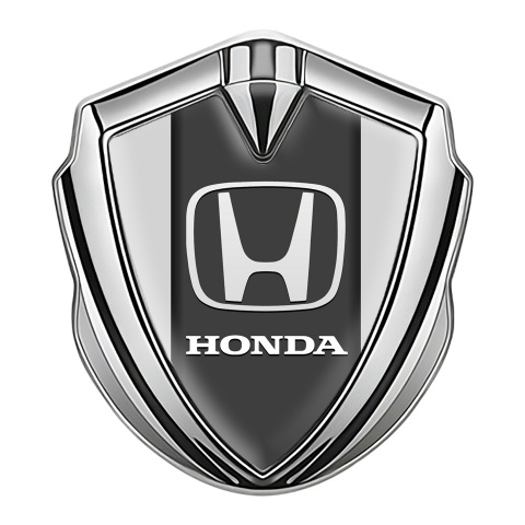 Honda Selbstklebendes Metallaufkleber Emblem Silbertonfarbe mit Grau Hintergrund und Graphit Panel