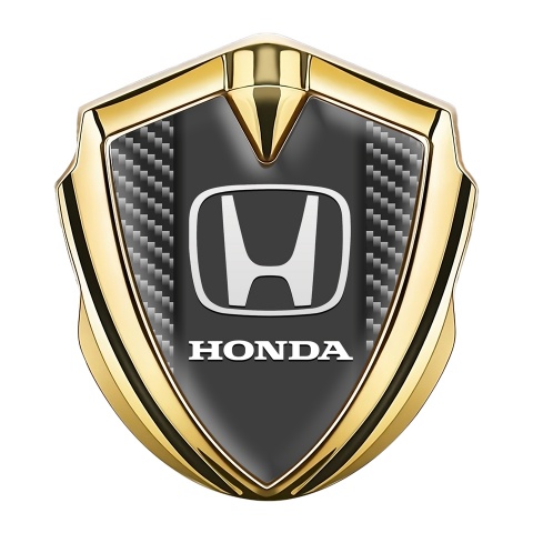 Honda Emblem Logo Schriftzug Aufkleber Goldtonfarbe mit Dunkel carbon und Zentraler Graphit Conzola