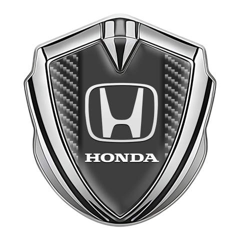 Honda Emblem Logo Schriftzug Aufkleber Silbertonfarbe mit Dunkel carbon und Zentraler Graphit Conzola
