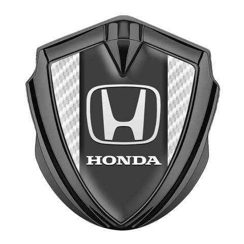Honda Seitenflugel Emblem Aufkleber Graphit Tonfarbe mit Weiss Hintergrund und Zentraler Graphit Conzola