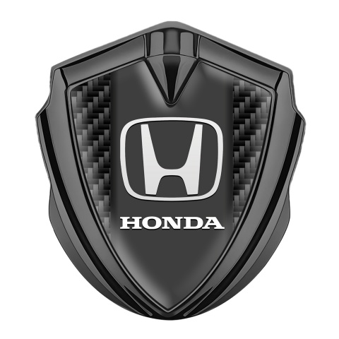 Honda Abzeichen selbstklebend Graphit Tonfarbe Schwarz Kohlenstoff Hintergrund und Weiss Logo