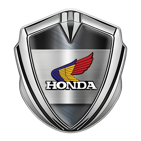 Honda Selbstklebendes Metallaufkleber Emblem Silbertonfarbe Gebursteter Stahl Design