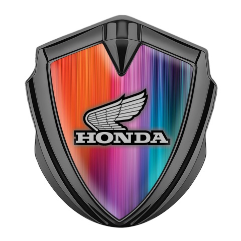 Honda Seitenflugel Emblem Aufkleber Graphit Tonfarbe mit Farbexplosion Hintergrund Stil