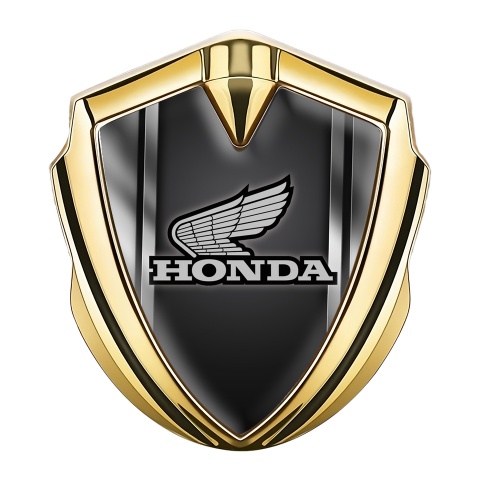 Honda Emblem Aufkleber Autozubehor Goldtonfarbe mit Metallrahmen Design