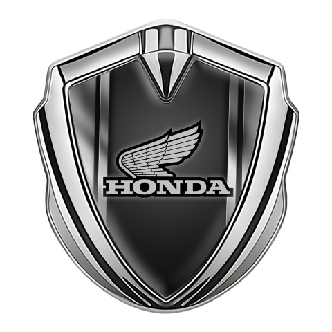 Honda Emblem Aufkleber Autozubehor Silbertonfarbe mit Metallrahmen Design