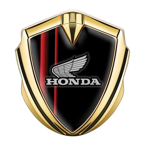 Honda Selbstklebendes Metallaufkleber Emblem Goldtonfarbe mit Schwarze rote Leinwande Design