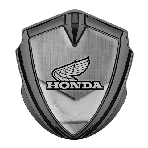 Honda Seitenflugel Emblem Aufkleber Graphit Tonfarbe mit Steinplatten Effekt Und Grau Logo Version