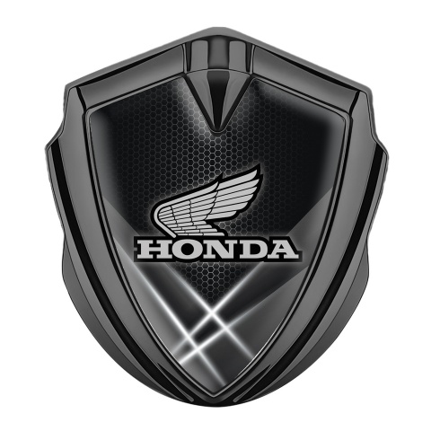 Honda Emblem Abzeichen Graphit Tonfarbe mit Ex Lichter Basis Stil und Grau Logo