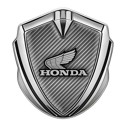 Honda Emblem Aufkleber Autozubehor Silbertonfarbe mit Kohlenstoff Design und Grau Logo