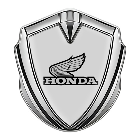 Honda Emblem Logo Schriftzug Aufkleber mit Silbertonfarbe Grau Vorlage und Grau Logo Design