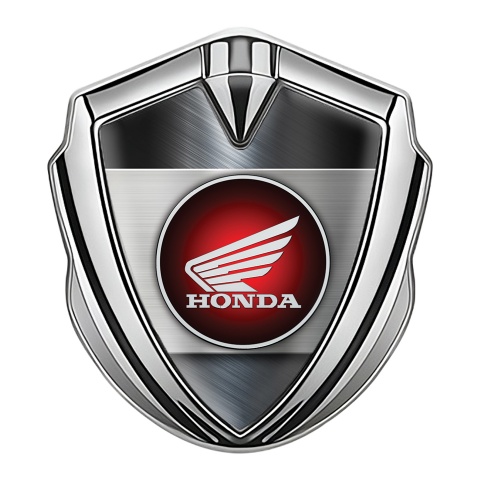 Honda Emblem Aufkleber Autozubehor Silbertonfarbe mit Stahlplatte und Rundes Logo