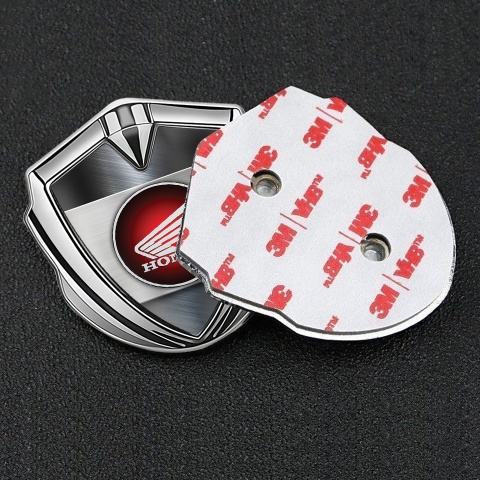 Honda Emblem Aufkleber Autozubehor Silbertonfarbe mit Stahlplatte und Rundes Logo
