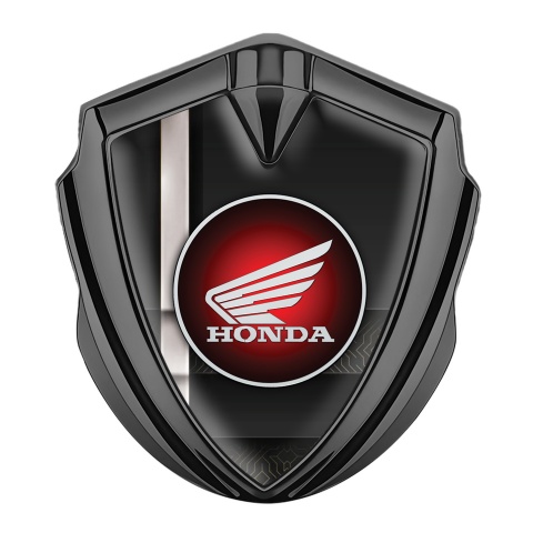 Honda Selbstklebendes Metallaufkleber Emblem Graphit Tonfarbe mit Treppeneffekt Basis und Rundes Logo